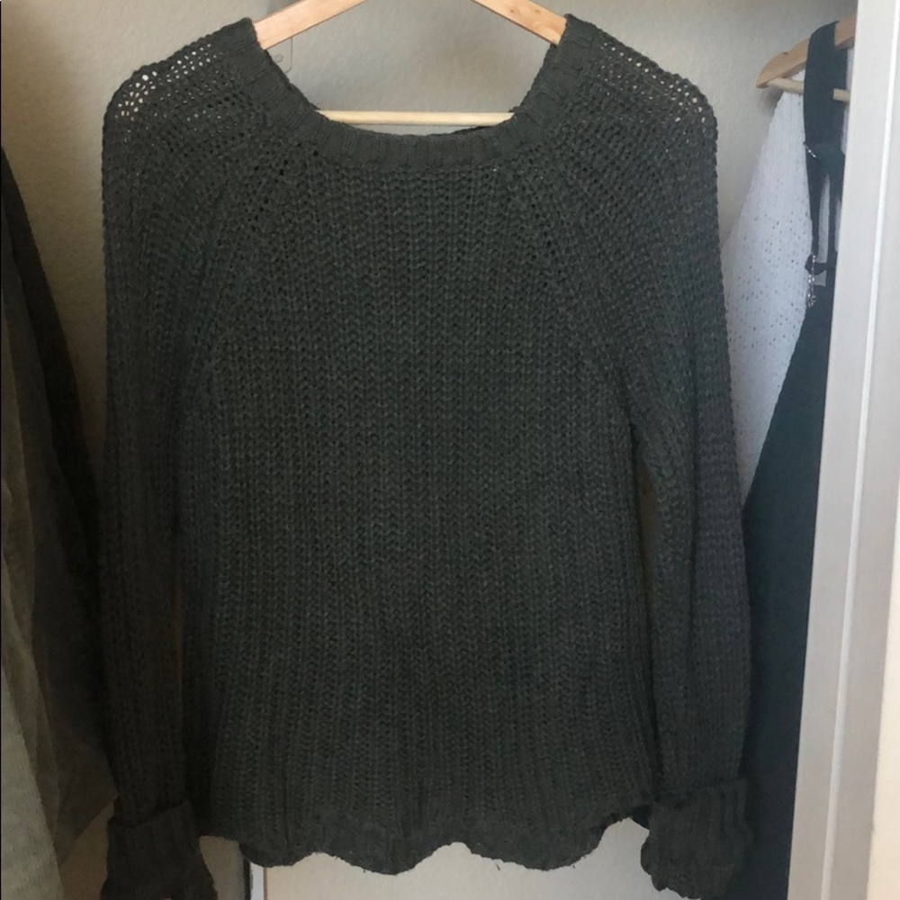 Olive green knit sweater